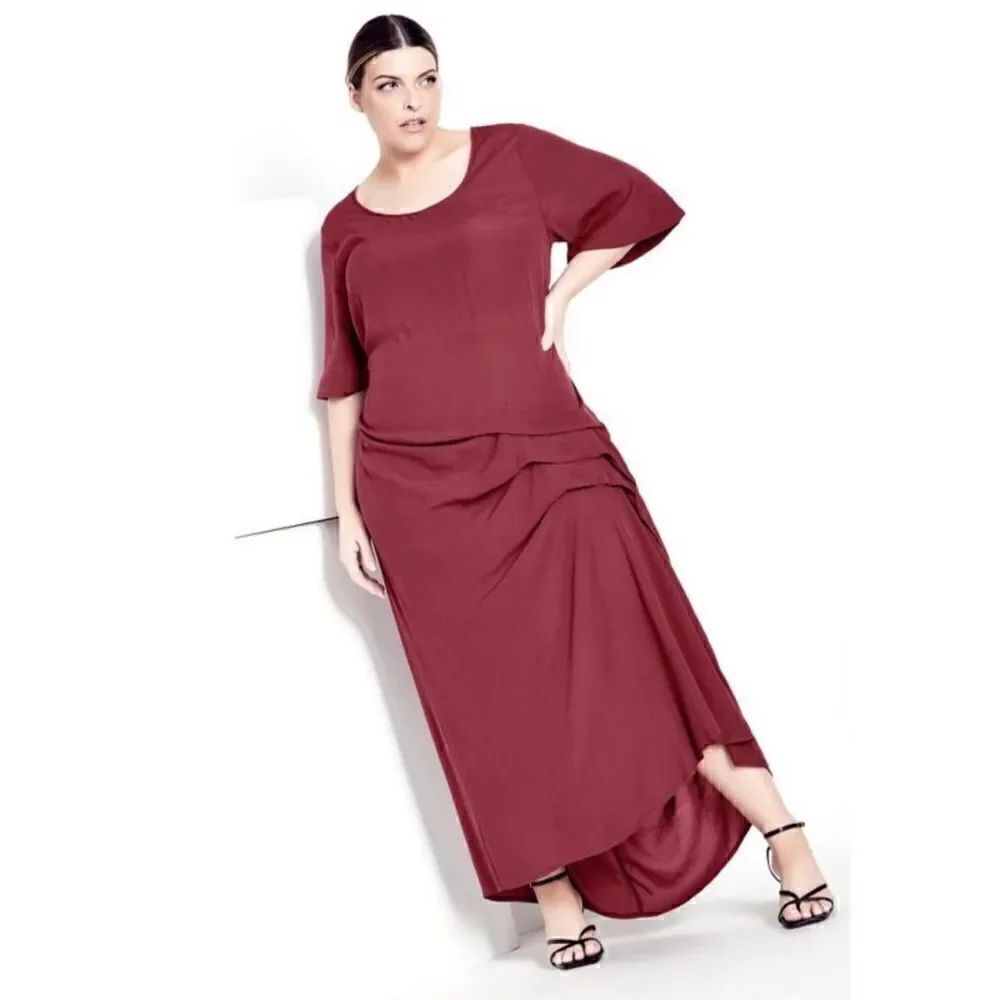 Isolde Roth Women’s Plus Size Pleat Layers Plus size Maxi Lagen Look Dress
